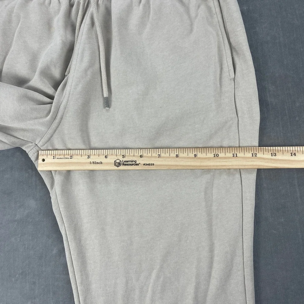 H&M Kids Small Beige Jogger Sweatpants Regular Fit Fleece Lined Drawstring